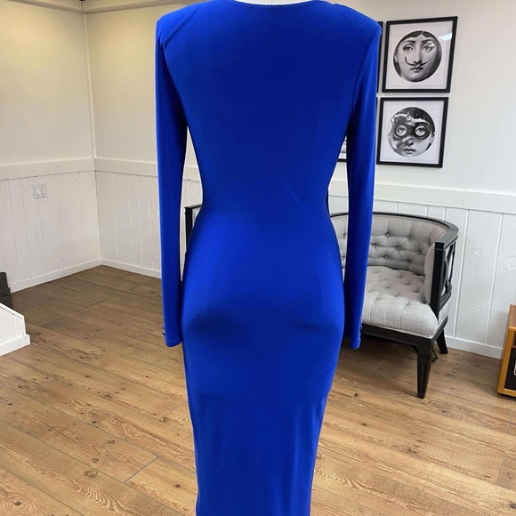 Elegant Blue Long Sleeve Dress - Picture 5 of 8